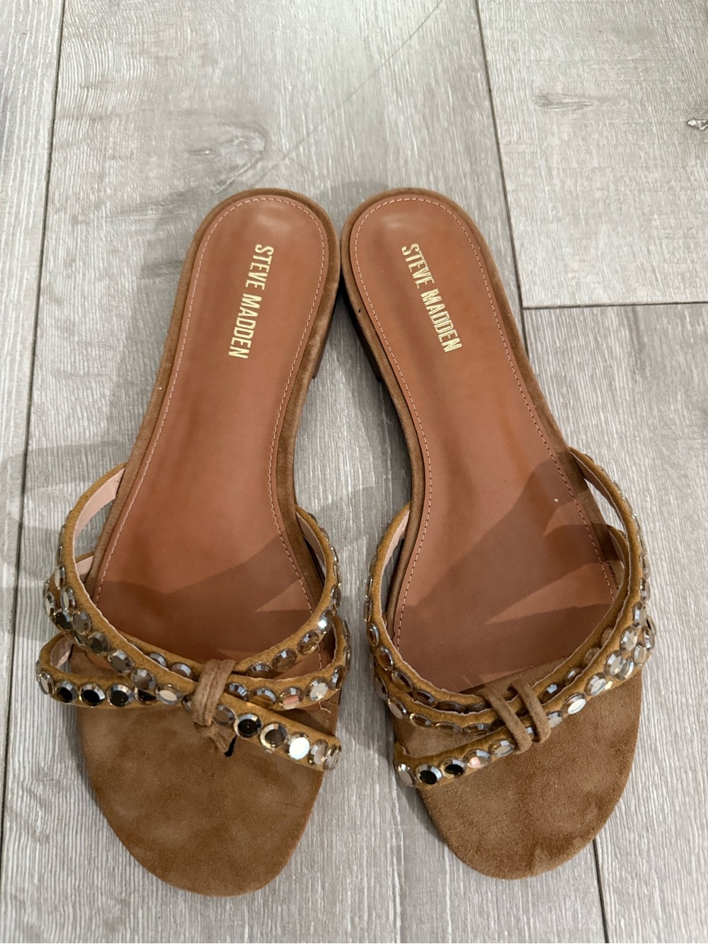 Steve Madden Black Studded Strap Slide Sandals